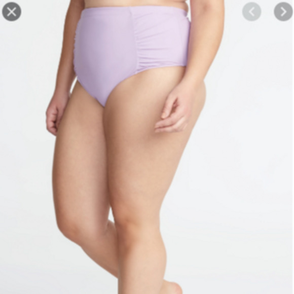 Old Navy Womens 2X High-Waisted Secret-Slim Plus-Size Swim Bottoms Purple Lilac - Picture 1 of 9